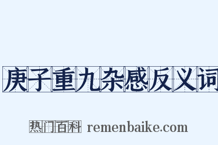 庚子重九杂感反义词是什么意思的图片